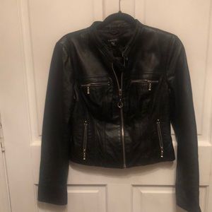 Bebe black leather jacket